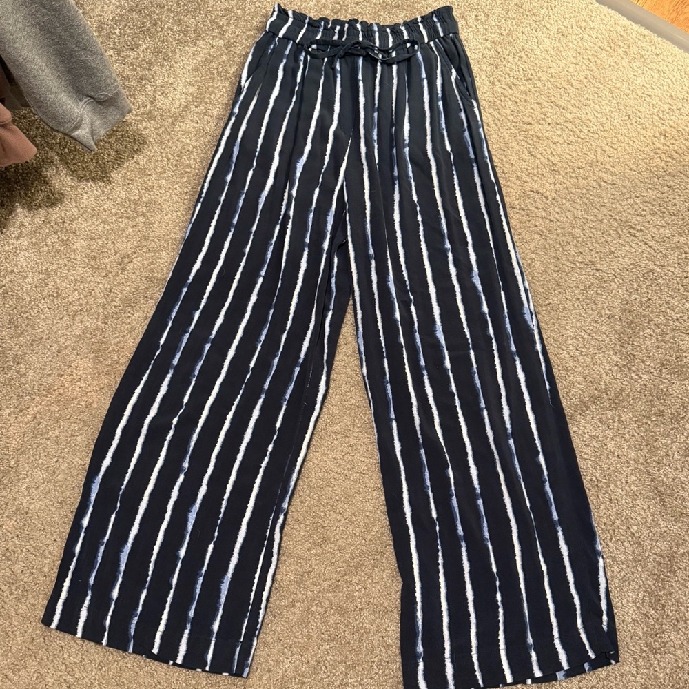 Tie-Dye Striped Wide-Leg Pants